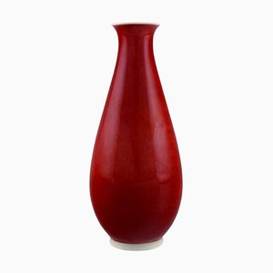 Red and White Porcelain Vase by Thorkild Olsen for Royal Copenhagen, 1920s