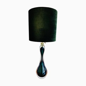 Green Hourglass Table Lamp from Val Saint Lambert, 1950s