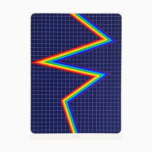 Lucio Del Pezzo, Arcobaleno, 1975, Screen Print on White Bristol Board