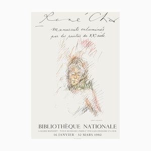 Alberto Giacometti, Expo 80 - Bibliothèque Nationale - René Char, 1980, Plakat auf Papier