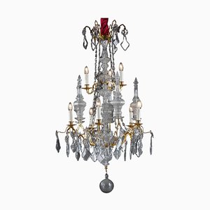 Large Crystal Chandelier with Eight Lights, 1890s