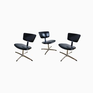 Mid-Century Chrome Lounge Chairs, Set of 3