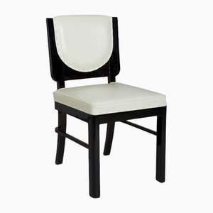 French Art Deco Ebony Chairs, 1920s, Set of 4