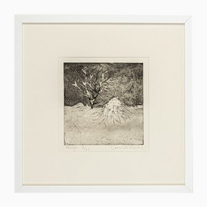 Danièle Fuchs, Neige, Black and White Etching on Paper, Framed