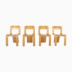 Stackable Chairs by Gigi Sabadin for Stilwood, Italy, 1970s, Set of 4