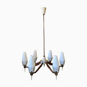 Lampadario Mid-Century moderno nello stile di Arredoluce, Italia