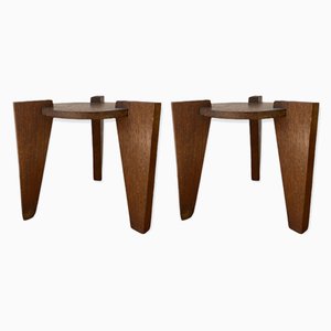 Art Deco Pedestal Tables, Set of 2
