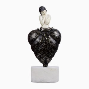 Alexandre Kelety, A Heart to Be Take, 1920s, Bronze