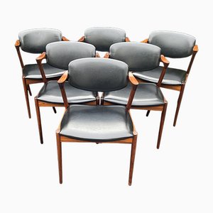 Santos Rosewood Dining Chairs by Kai Kristiansen for Schou Andersen, Set of 6