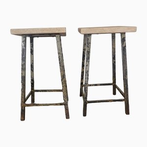 Set of Iron Stools, 1950s