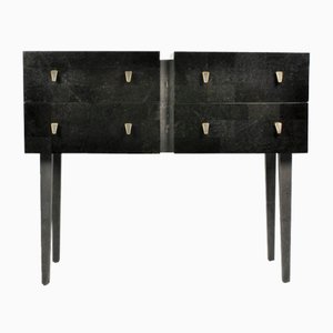 Dresser with 4 Drawers in Black Stone Marquetry by Ginger Brown