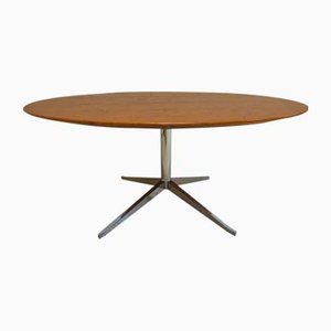Large Round Oak Dining Table Attributed to Florence Knoll Bassett for Knoll Inc. / Knoll International