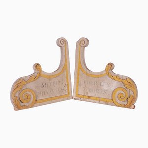 French Painted Brackets, 1890s, Set of 2