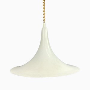 Adjustable White Witch's Hat Pendant Lamp