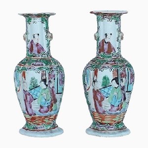 Petits Vases Balustres en Porcelaine, Set de 2