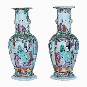 Small Porcelain Baluster Vases, Set of 2