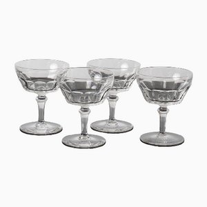 Verres à Champagne en Cristal Taillé à la Main de Val Saint Lambert, 1950s, Set de 4