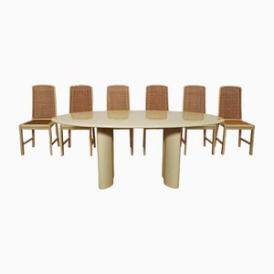 Table and Chairs Set by Mario Sabot, 1970s, Set of 7