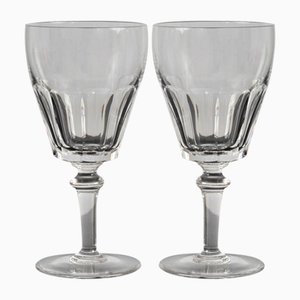 Verres à Eau en Cristal Taillé à la Main de Val Saint Lambert, 1950s, Set de 2