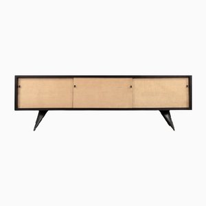 Skandinavisches Mid-Century Sideboard in Schwarz & Ahorn, 1960er