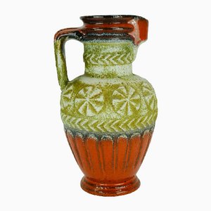 Jarrón o jarra modelo 73 Mid-Century con decoración abstracta de Bay Keramik, años 60