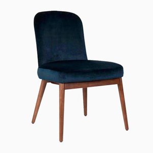 Essex Blue Velvet Chair by Javier Gomez