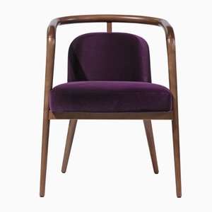 Essex Purple Velvet Chair with Arms by Javier Gomez