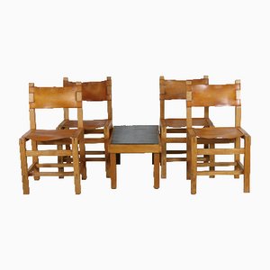 Stühle und Couchtisch von Maison Regain, France, 1970er, 5er Set