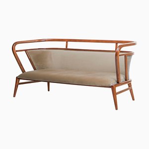 Kamelfarbenes Empire Samt Sofa von Javier Gomez