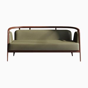 Essex Green Leather Sofa by Javier Gomez