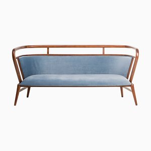 Empire Blue Velvet Sofa by Javier Gomez
