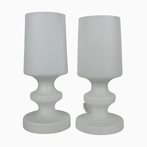 Tschechische Mid-Century Tischlampen aus Ganzglas, 1970er, 2er Set