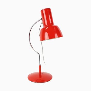 Lámpara de mesa Mid-Century en rojo de Josef Hůrka para Napako, años 70