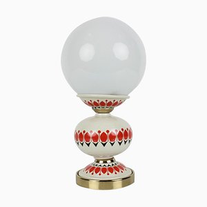 Lámpara de mesa Mid-Century de porcelana, años 60