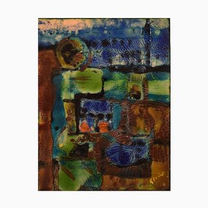 Hardy Strid, Composición abstracta, años 60, Esmalte sobre metal