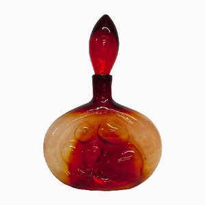 Vintage Italian Tangerine Amberina Empoli Rossini Glass Blenko Style Decanter, 1960s