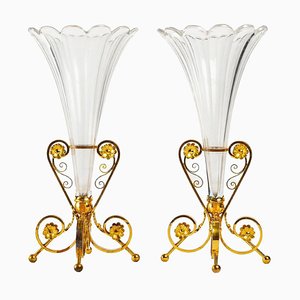 Crystal Vases, Set of 2