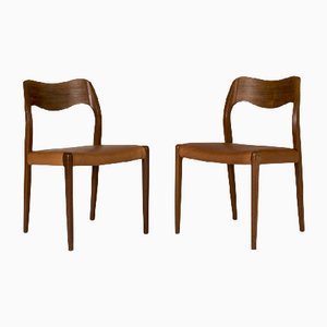 Vintage Dining Chairs by Niels O. Møller, Set of 10