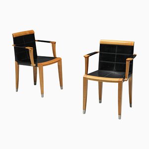 Aro Armchairs Set in Cherry Wood by Chi Wing Lo for Giorgetti, Italy, 1995, Set of 2