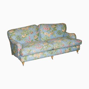 Feather Filled Back & Base Floral Linen Upholstered Howard Sofa