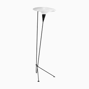 Lampada da terra B211 Mid-Century moderna nera di Michel Buffet