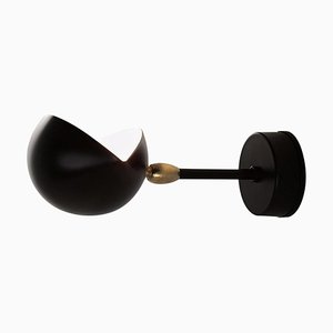 Lampada da parete Mid-Century moderna nera di Serge Mouille