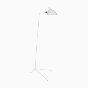 Weiße Mid-Century Modern Einarm-Stehlampe von Serge Mouille