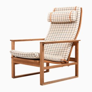 Silla patín Bm-2254 de roble de Børge Mogensen para Fredericia