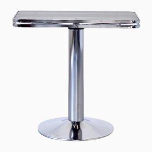 Italian Stacked Chrome and Tinted Glass Console Table from Arredamenti Allegri, 1950s