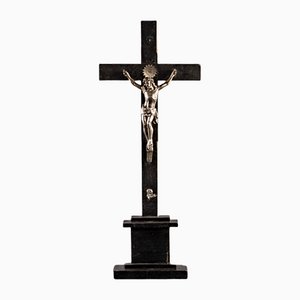 Croce con Gesù Cristo, metallo e legno