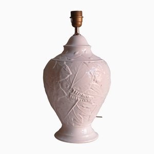 Base de lámpara de cerámica con motivo floral, años 70