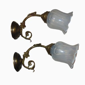 Art Deco Messing Wandlampe