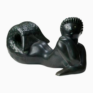 Mermaid Skulptur von Stig Lindberg für Gustavsberg, Schweden, 1950er