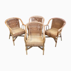 Rattan Chairs, Set of 4